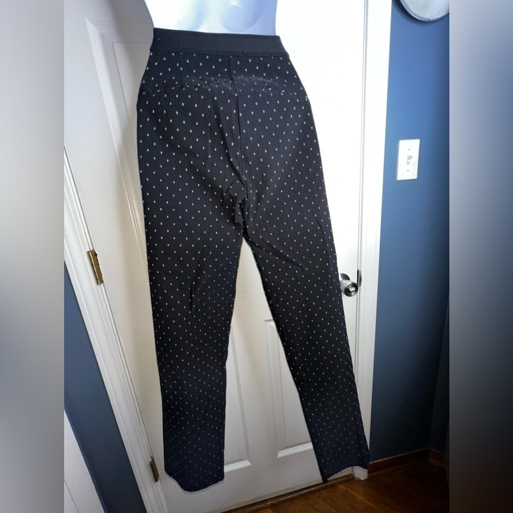 NWOT Izod Women’s 4 Black White Dot Stretch Crop Capri Trouser Dress Pants S - Picture 8 of 14